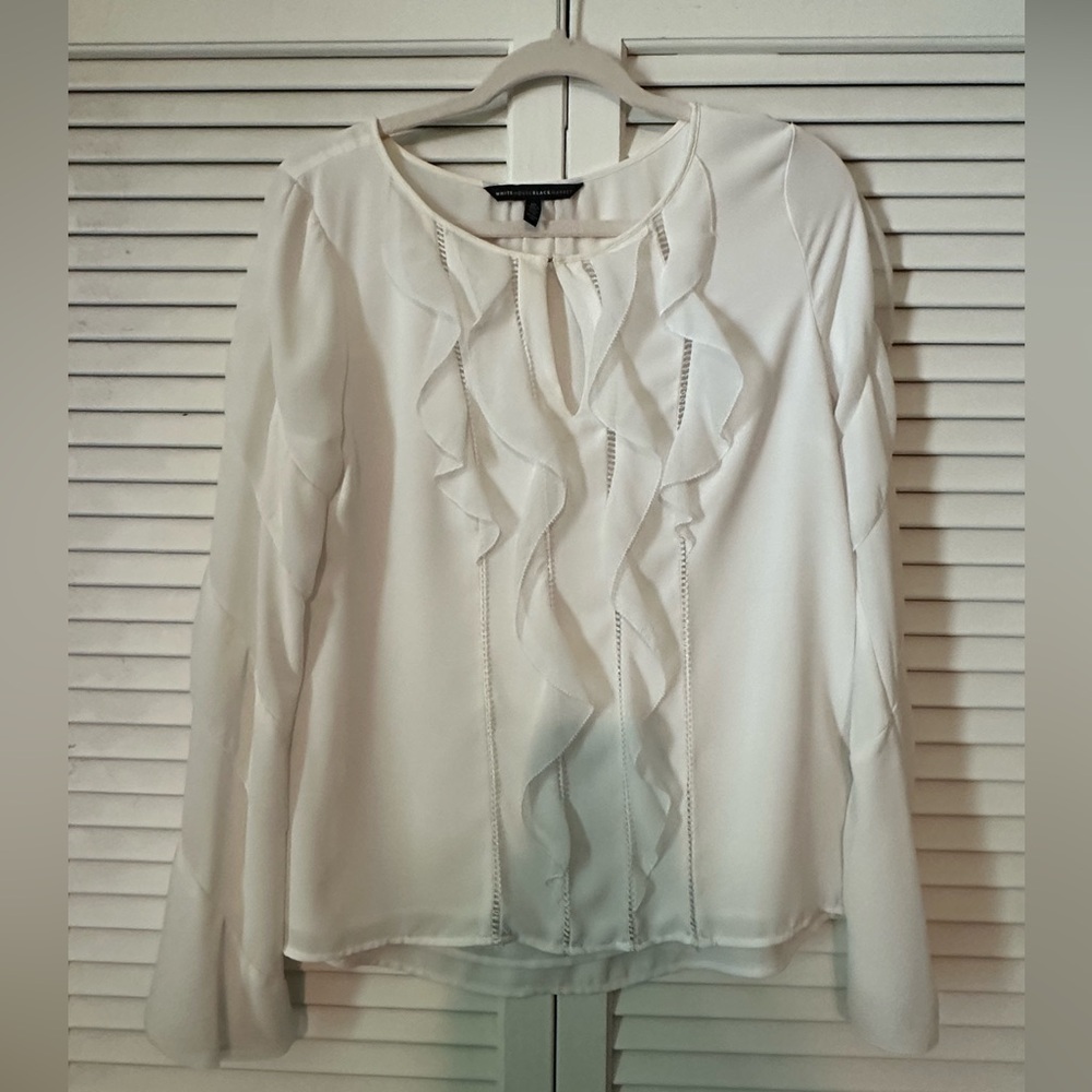 White House Black Market White Blouse